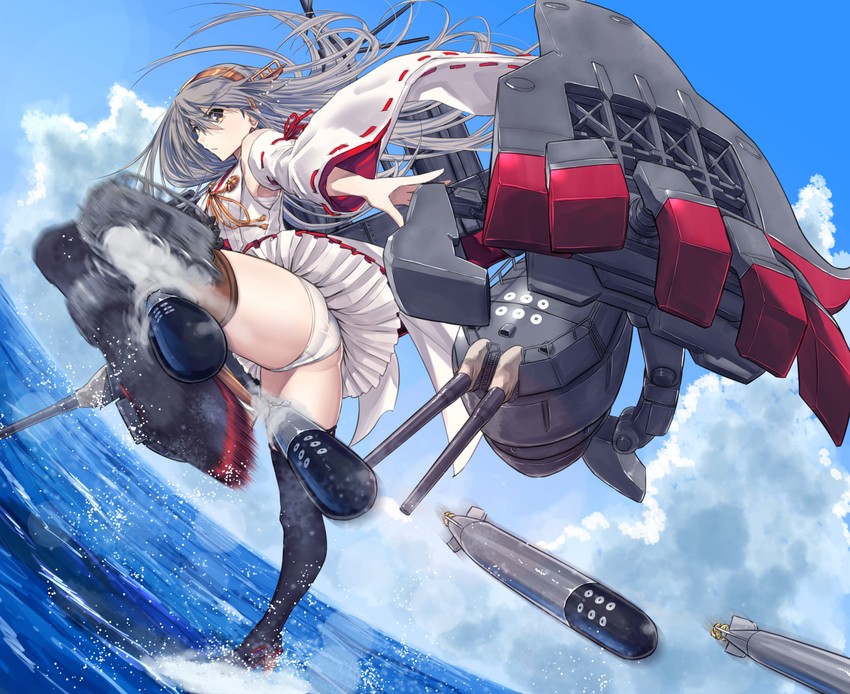 haruna and haruna kai ni (kantai collection) drawn by zombie_mogura