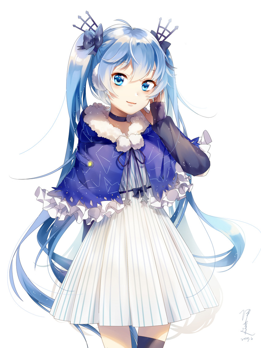 hatsune miku and fuyu no yoru miku (vocaloid) drawn by illian-san