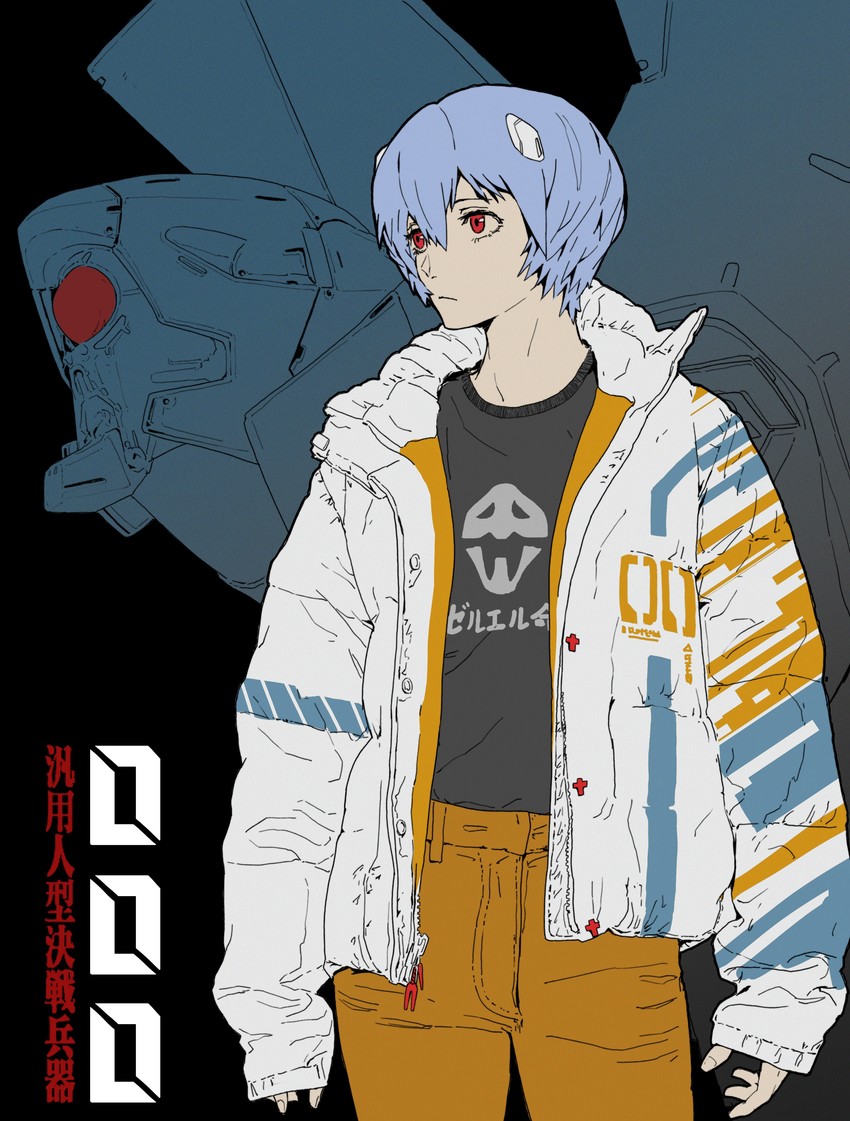 ayanami rei, eva 00, and zeruel (neon genesis evangelion) drawn by ching_yeh