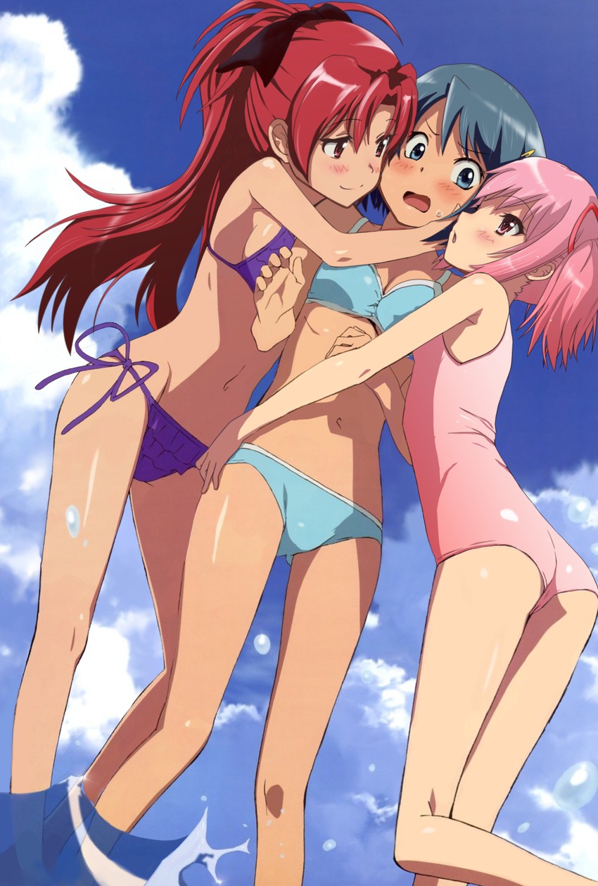 kaname madoka, miki sayaka, and sakura kyoko (mahou shoujo madoka magica)