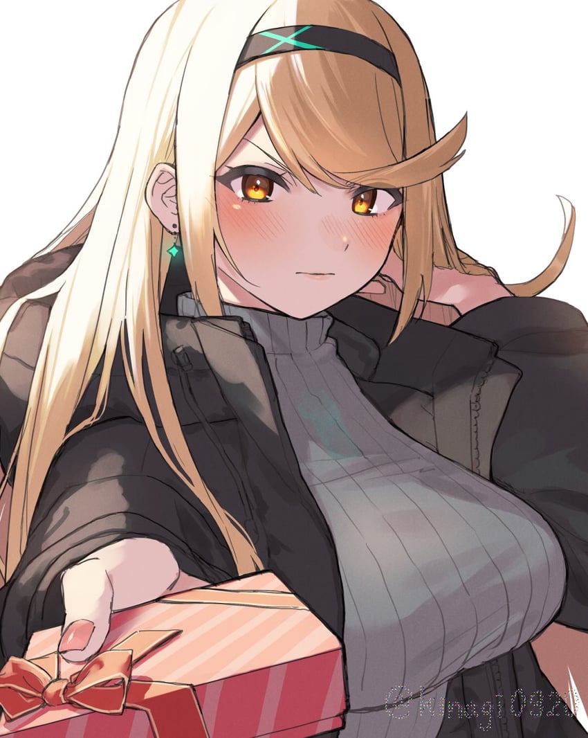 mythra (xenoblade chronicles and 1 more) drawn by kinagi_(3307377)
