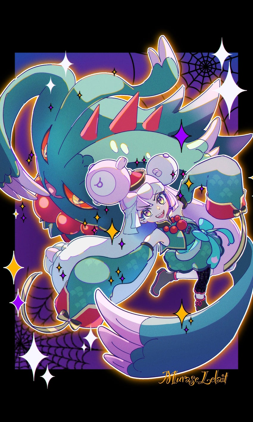 magnemite, flutter mane, and iono (pokemon and 1 more) drawn by murase_(muraselelait)