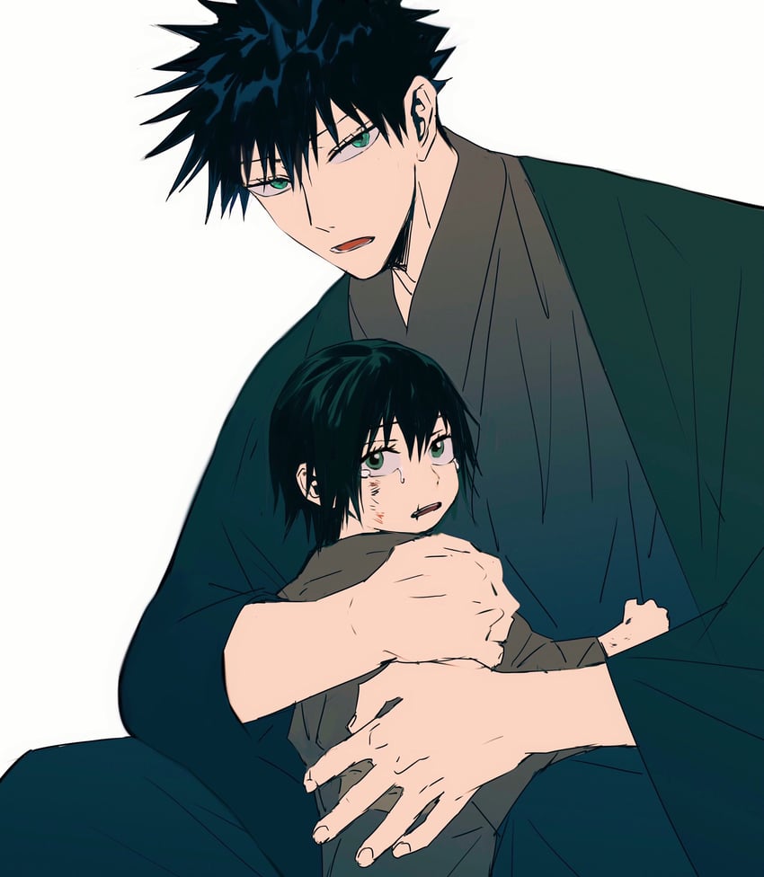 fushiguro megumi and fushiguro touji (jujutsu kaisen) drawn by shenshan_laolin