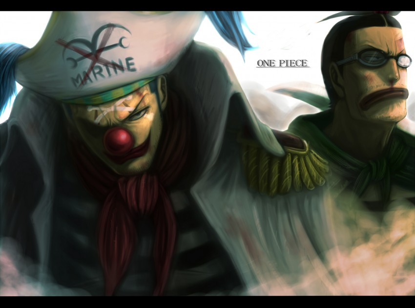 buggy the clown and galdino (one piece) drawn by meta_gun