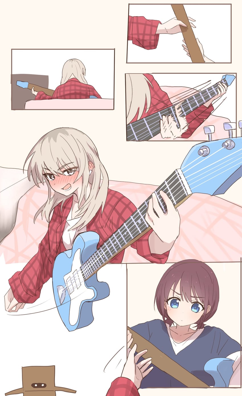 iseri nina and kawaragi momoka (girls band cry) drawn by omochi_inu_nekobako