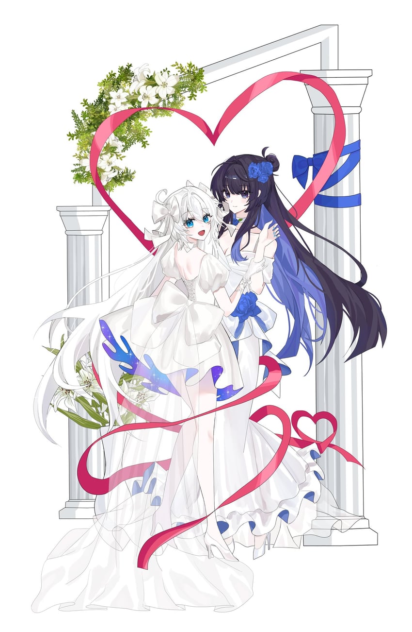kiana kaslana and raiden mei (honkai and 1 more) drawn by kie0x