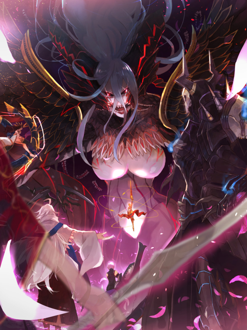 mash kyrielight, gilgamesh, ereshkigal, ishtar, merlin, and 2 more (fate and 1 more) drawn by mono_(jdaj)