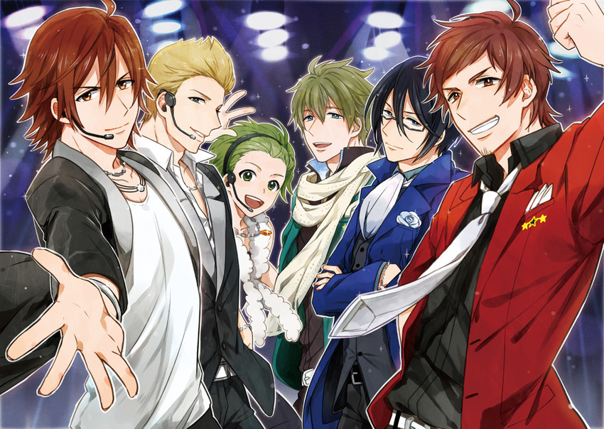 amagase touma, tendo teru, mitarai shouta, ijuuin hokuto, kashiwagi tsubasa, and 1 more (idolmaster and 1 more) drawn by hoshimaru_daichi