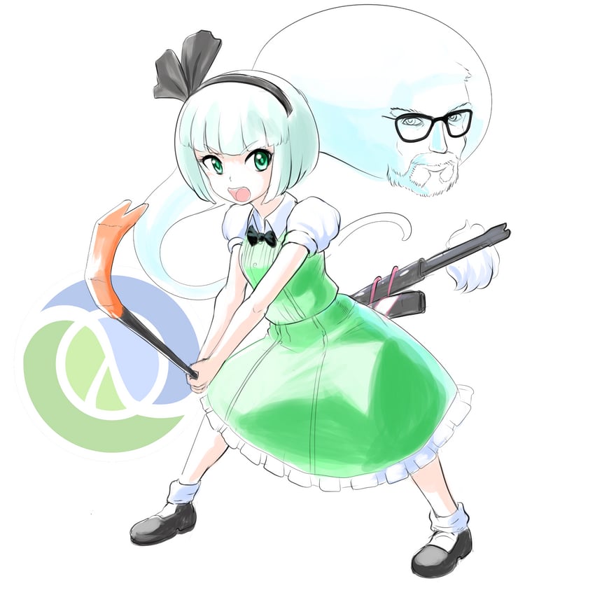 konpaku youmu and gordon freeman (touhou and 1 more) drawn by profitshame