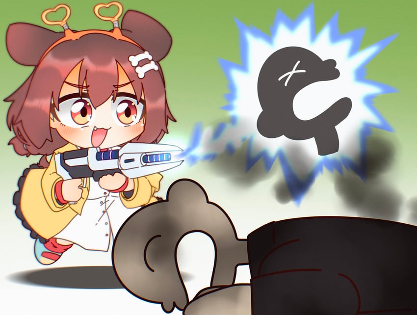 inugami korone and listener (hololive and 1 more) drawn by akainu_pony