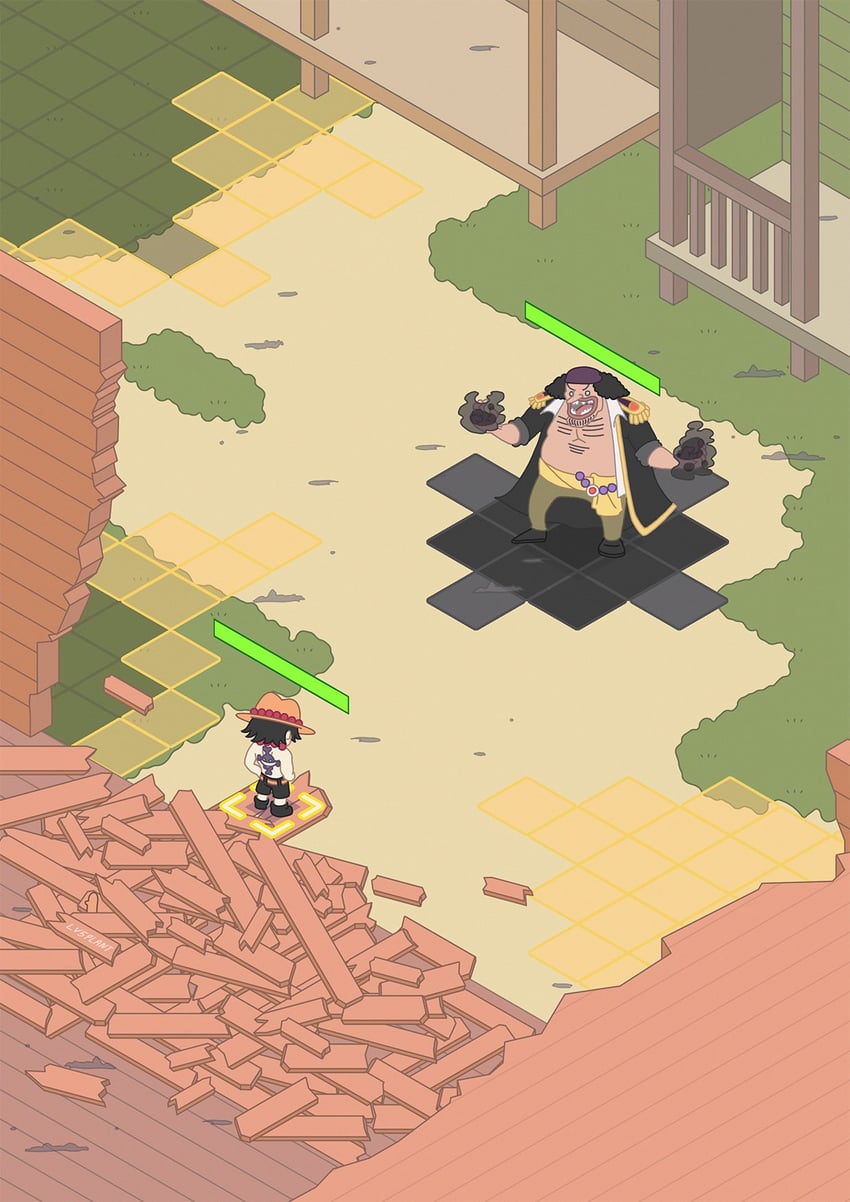 portgas d. ace and marshall d. teach (one piece) drawn by lv5plant
