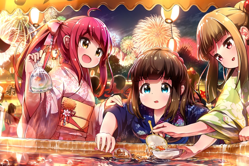 hasumi urara, asahina kokomi, and fujimiya sakura (battle girl high school) drawn by tamanegi_(12030028)