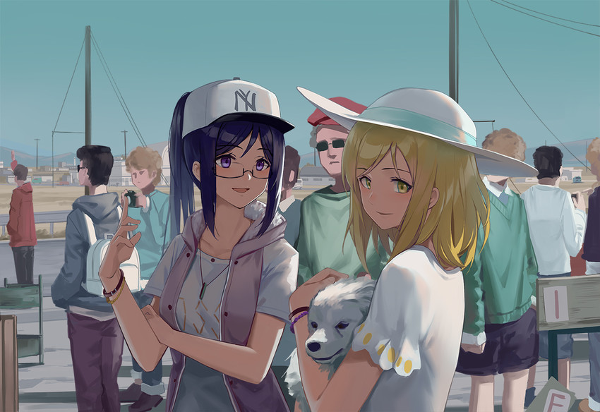 matsuura kanan and ohara mari (love live! and 2 more) drawn by huanxiang_heitu