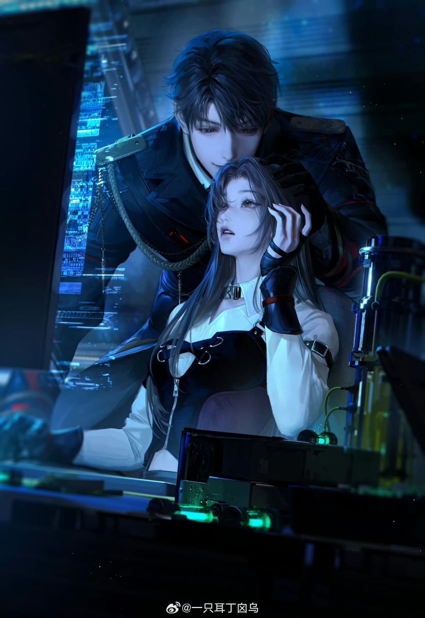 protagonist and caleb (love and deepspace) drawn by 113lixiali95