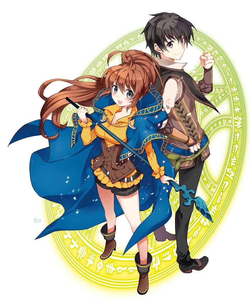 azuma rin and nishimura taichi (isekai cheat magician) drawn by suzuragi_karin