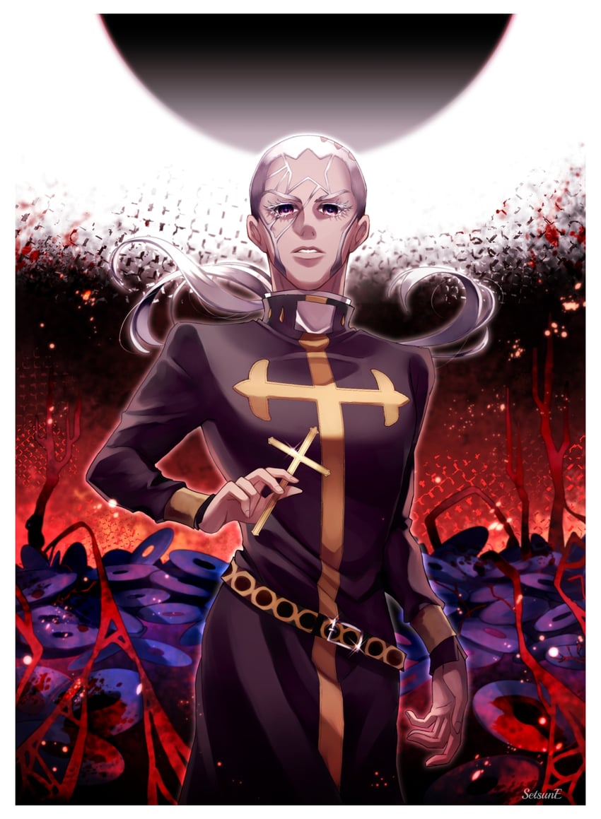 enrico pucci (jojo no kimyou na bouken and 1 more) drawn by doll-yasha