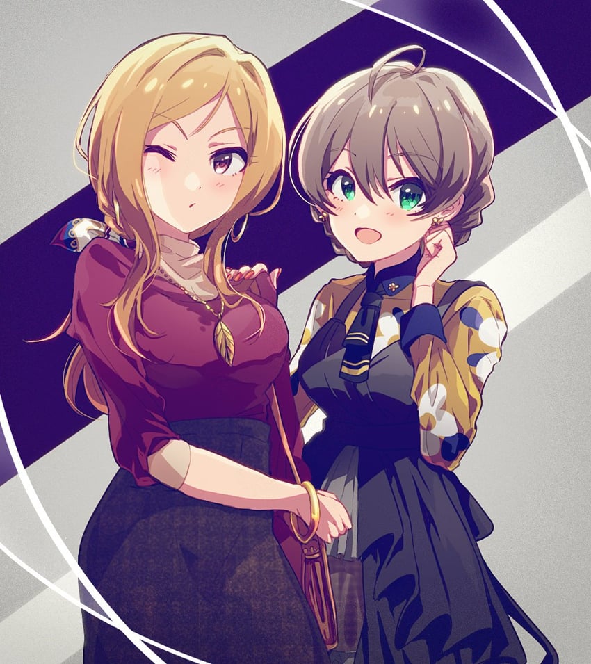 sakuramori kaori and momose rio (idolmaster and 2 more) drawn by anaroguya