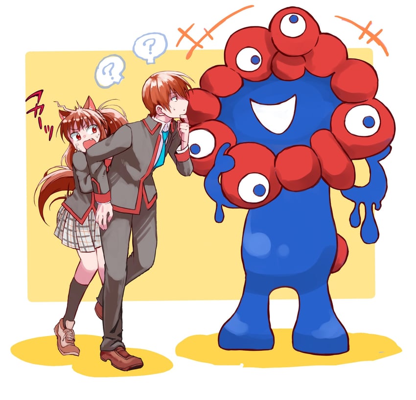 natsume rin, natsume kyousuke, and myaku-myaku (little busters! and 1 more) drawn by rakka