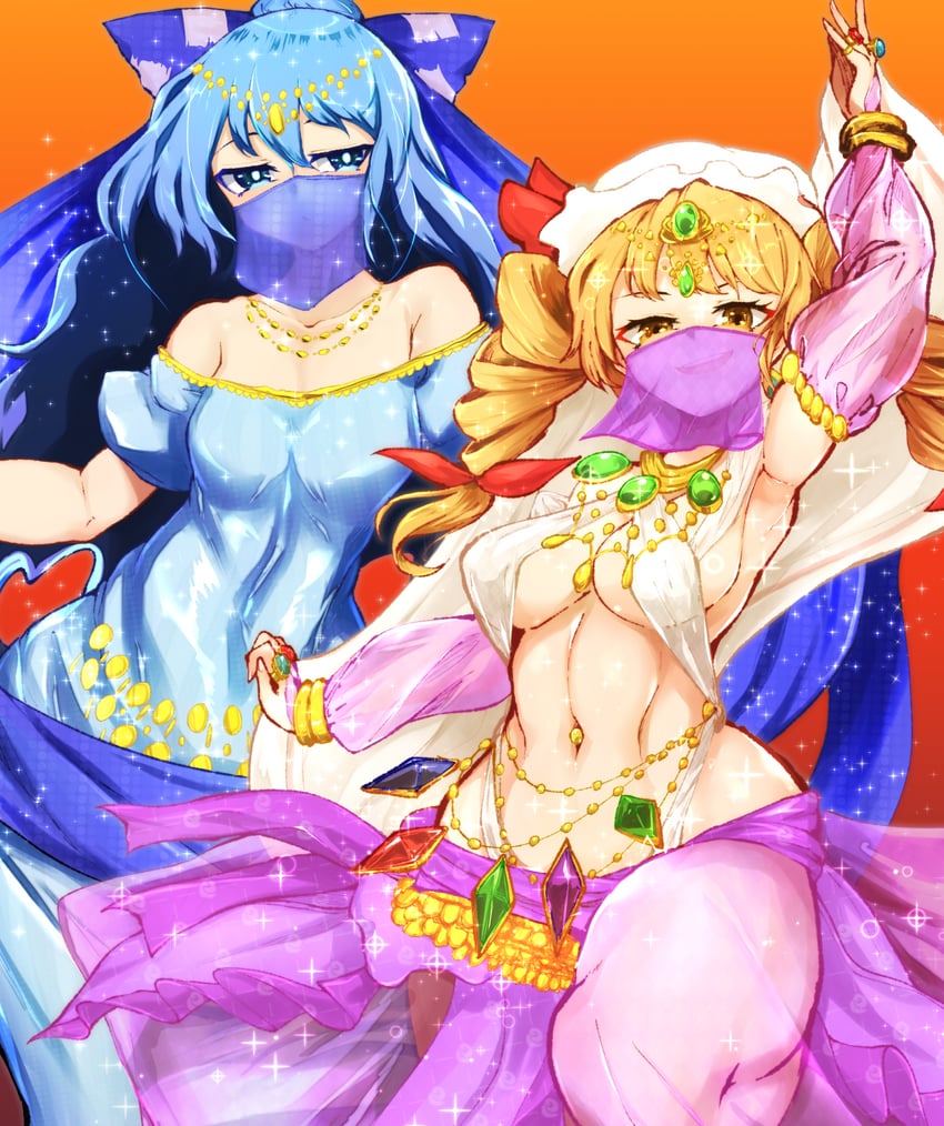yorigami shion and yorigami jo'on (touhou) drawn by pandain