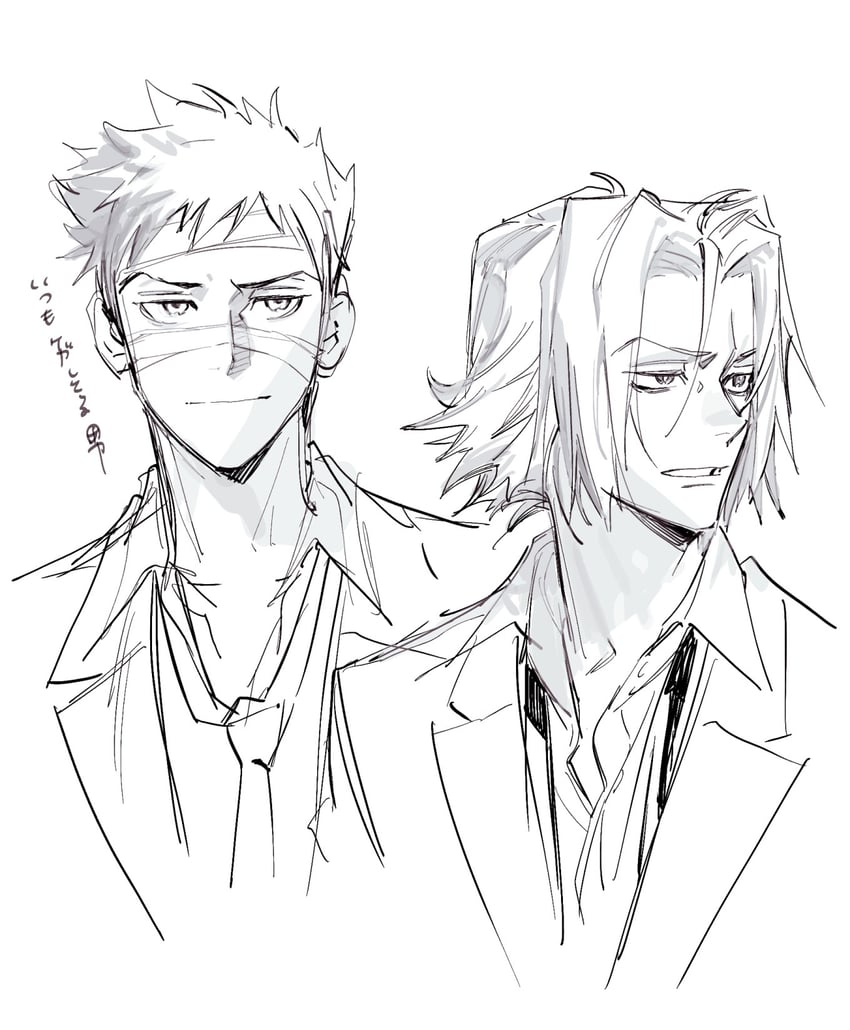 gokudera hayato and yamamoto takeshi (katekyo hitman reborn!) drawn by sennin_(inoinox)