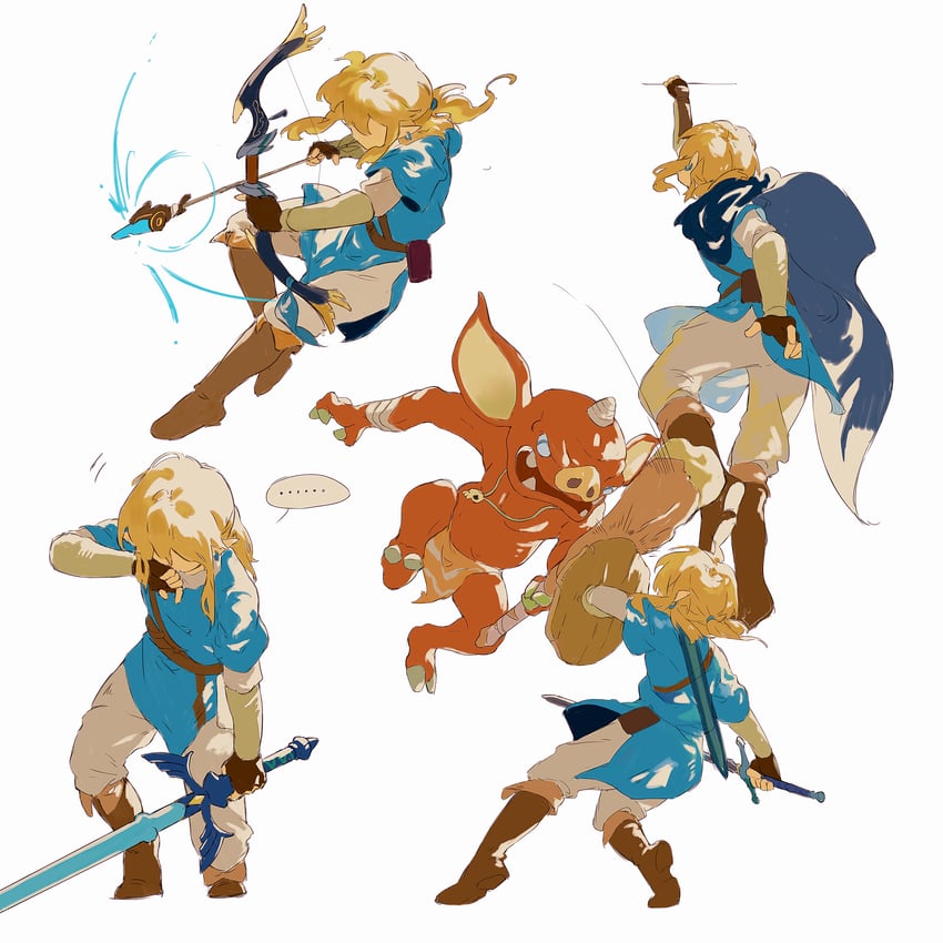 link and bokoblin (the legend of zelda and 1 more) drawn by ricmoo3