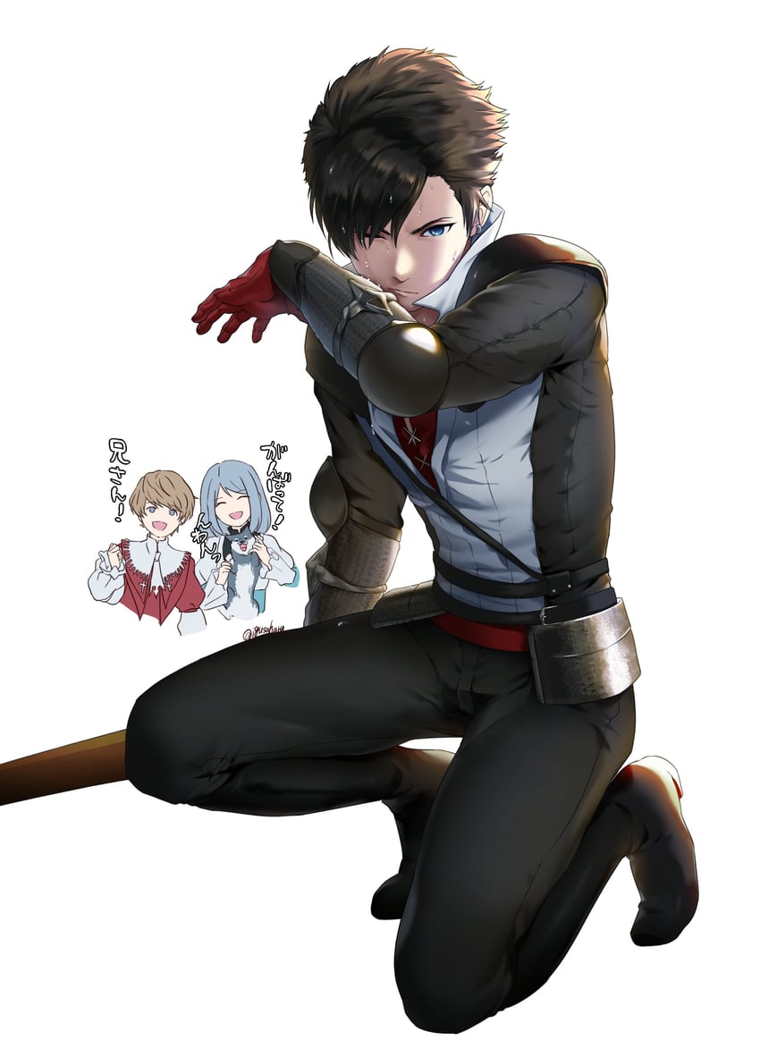 clive rosfield, jill warrick, joshua rosfield, and torgal (final fantasy and 1 more) drawn by igusaharu