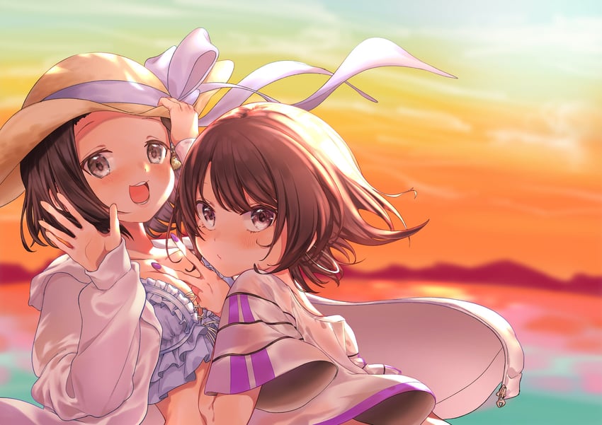 haneji suzume and hanagasaki ao (date+links!) drawn by satou_koko