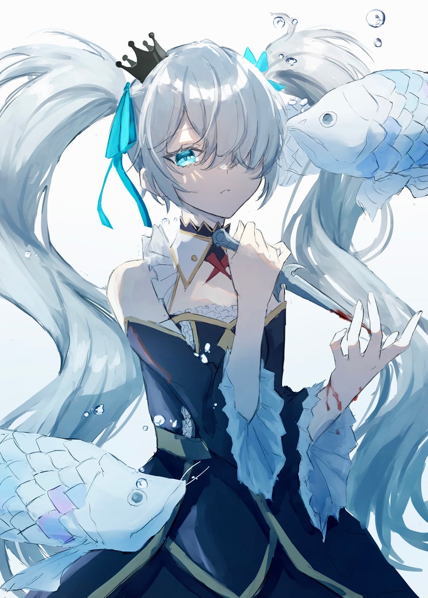 hatsune miku and 25-ji miku (vocaloid and 2 more) drawn by saikisaika