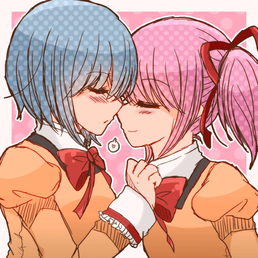 kaname madoka and miki sayaka (mahou shoujo madoka magica) drawn by bloom2425