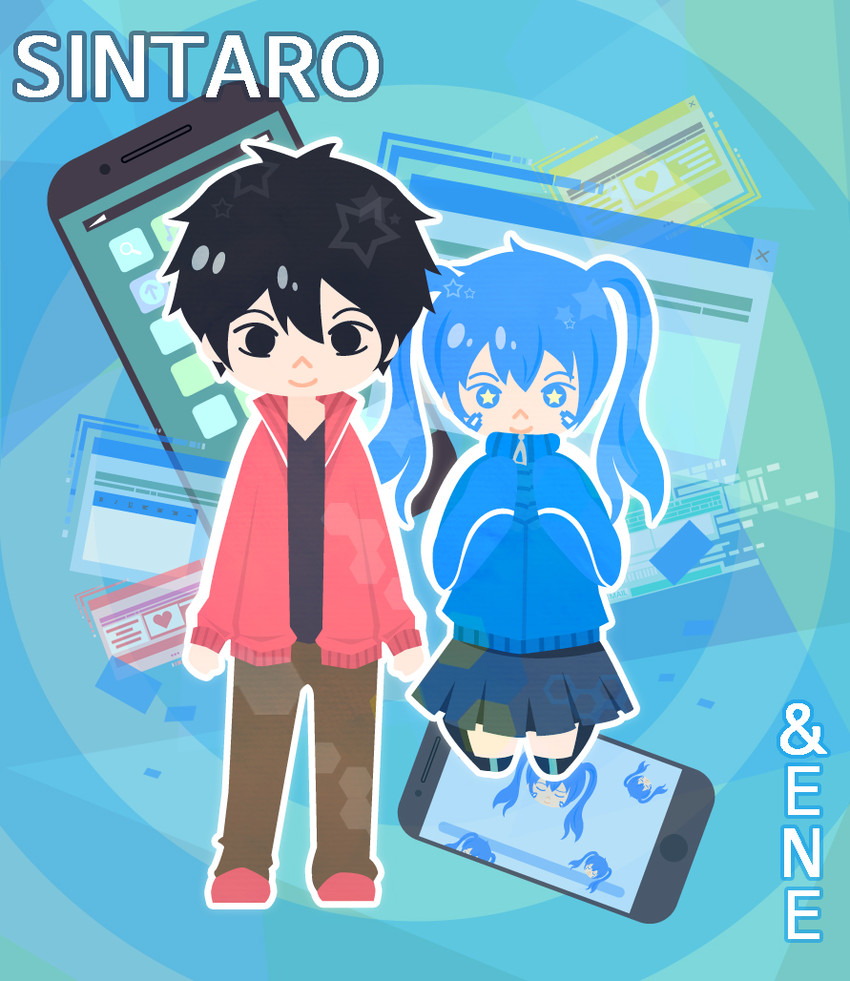 kisaragi shintarou and ene (kagerou project) drawn by somsomi_(9398467)