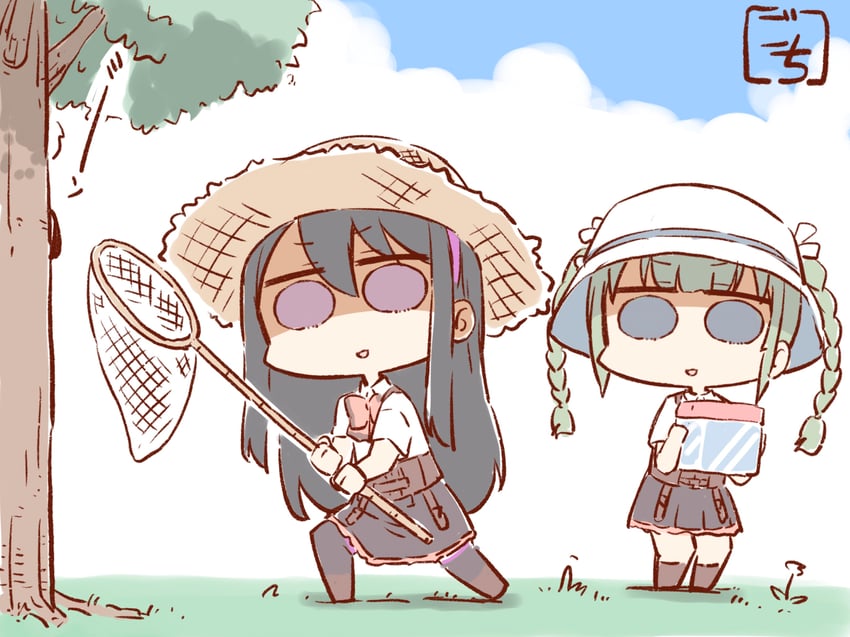 kishimoto maria mirai and kishimoto lucia raimu (assault lily) drawn by gochisousama_(tanin050)