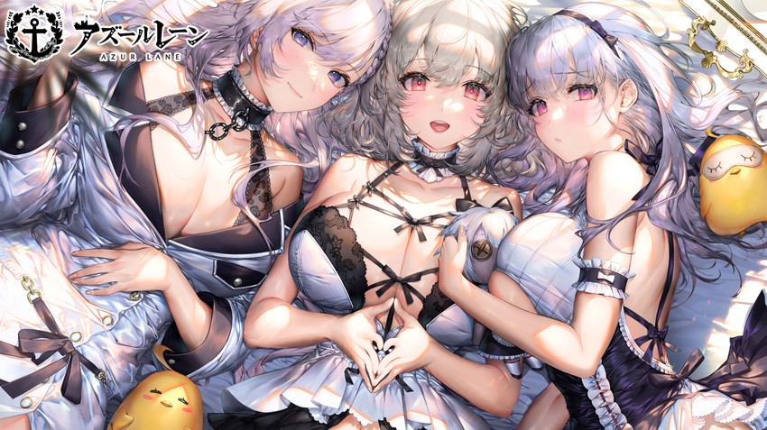 manjuu, belfast, sirius, and dido (azur lane) drawn by sencha_(senchat)