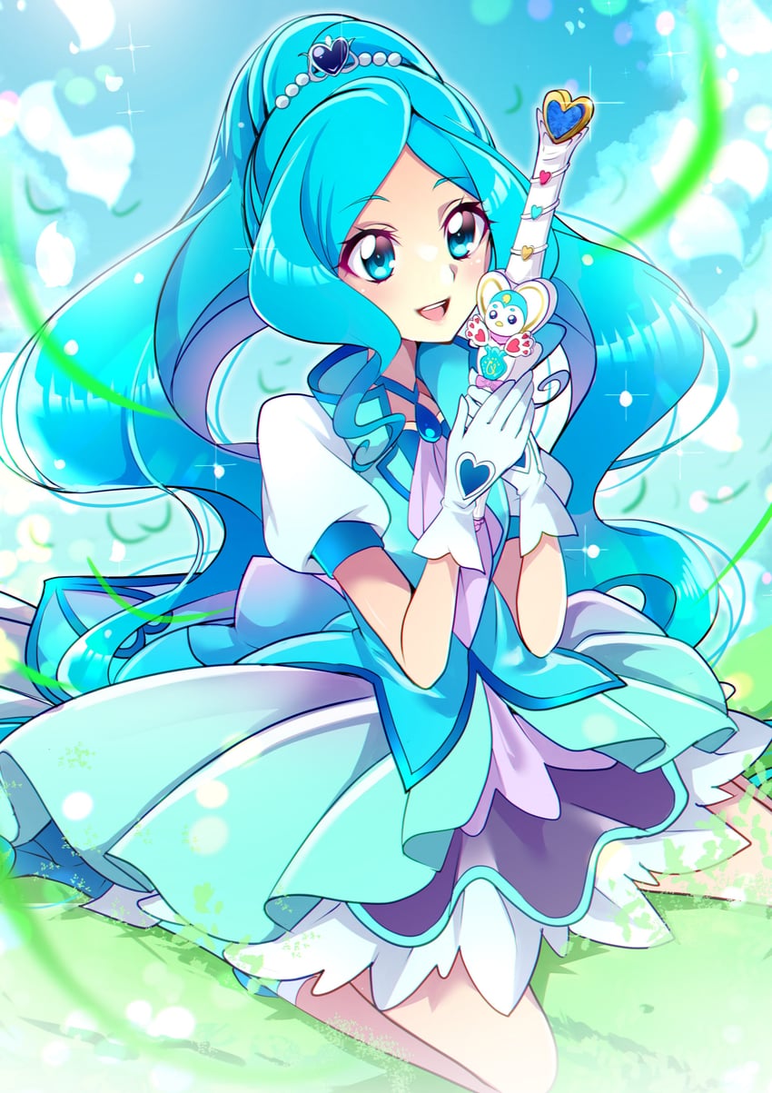 sawaizumi chiyu, cure fontaine, and pegitan (precure and 1 more) drawn by mitsuki_tayura