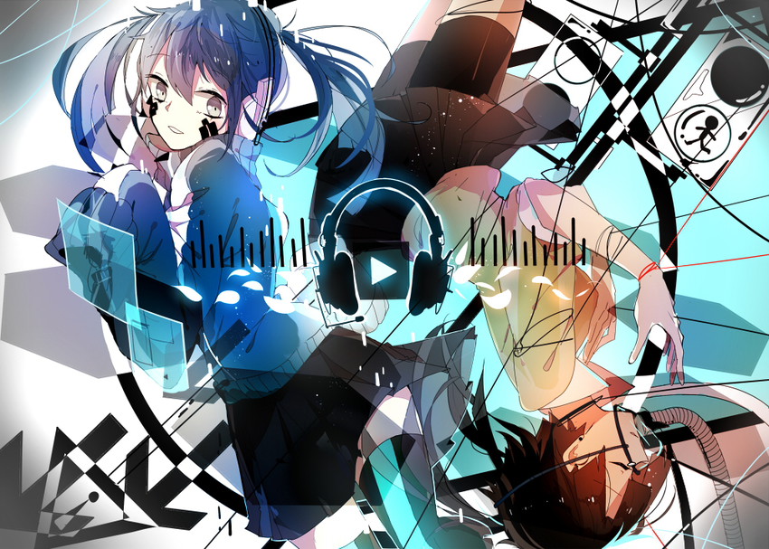 kisaragi shintarou, ene, and enomoto takane (kagerou project) drawn by rmm