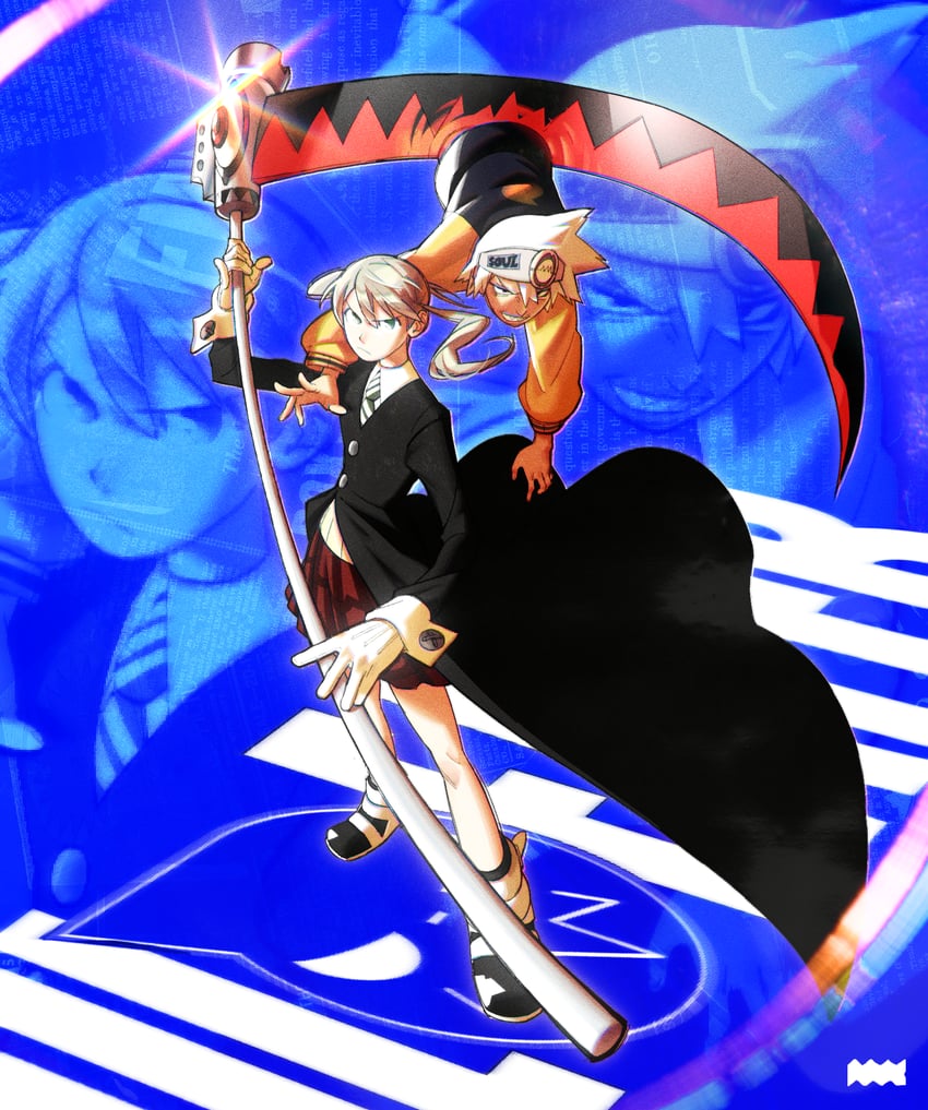 maka albarn and soul evans (soul eater) drawn by awk_(awkawkl)