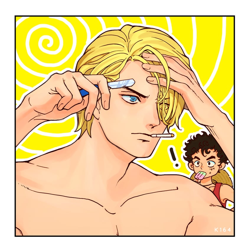 monkey d. luffy and sanji (one piece) drawn by k164