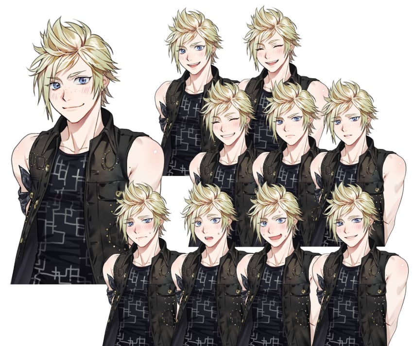 prompto argentum (final fantasy and 1 more) drawn by nishita