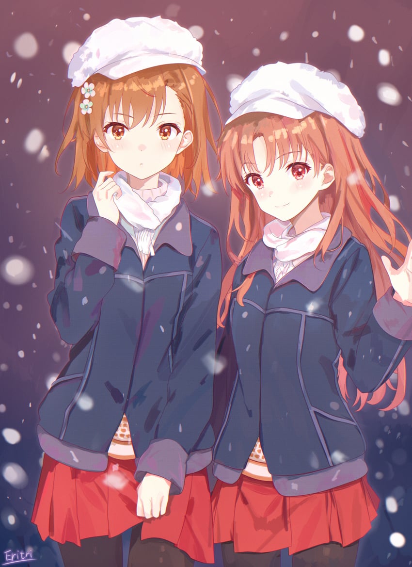 misaka mikoto and shirai kuroko (toaru majutsu no index and 1 more) drawn by eritri