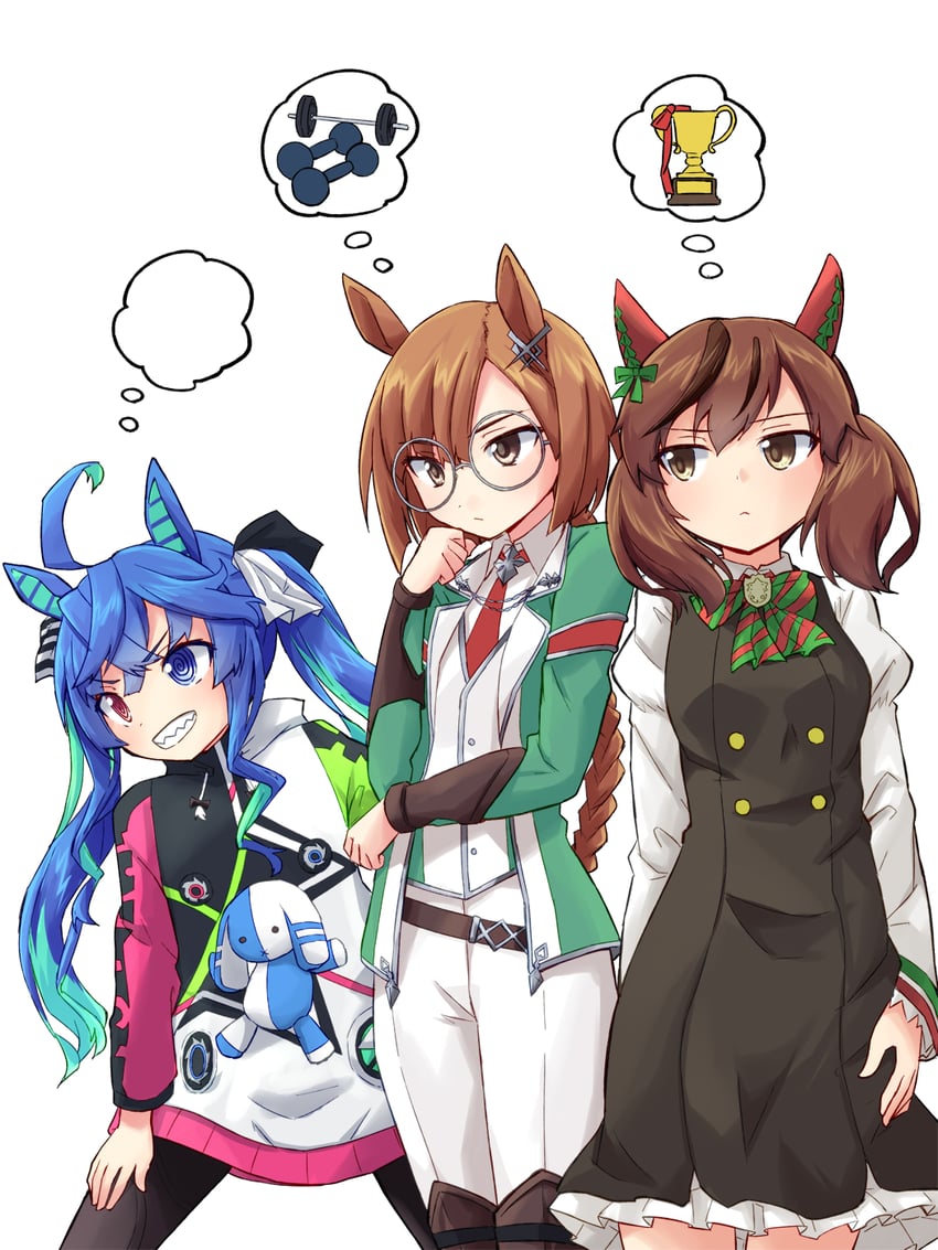 nice nature, twin turbo, and ikuno dictus (umamusume) drawn by kakizaki_(chou_neji)