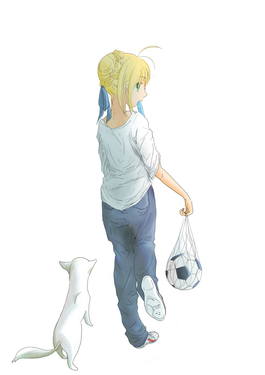 artoria pendragon and saber (fate and 1 more) drawn by yamazaki_yutaka