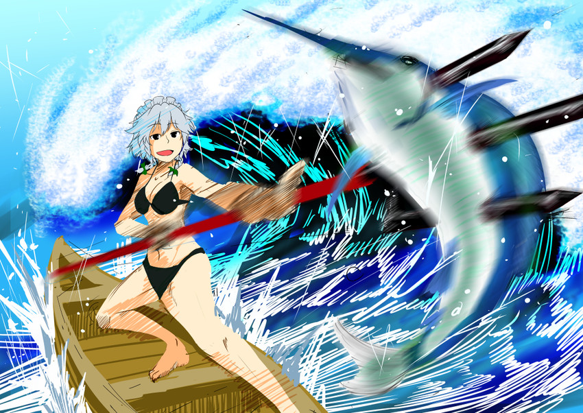 izayoi sakuya and genpatsu (touhou and 1 more) drawn by warugaki_(sk-ii)