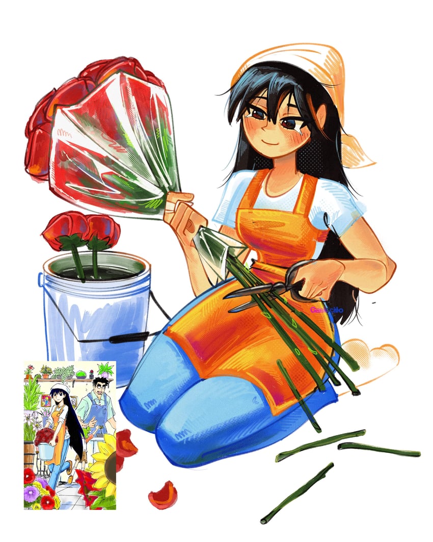 koiwai yotsuba and sakaki (azumanga daioh and 1 more) drawn by gabiecillo