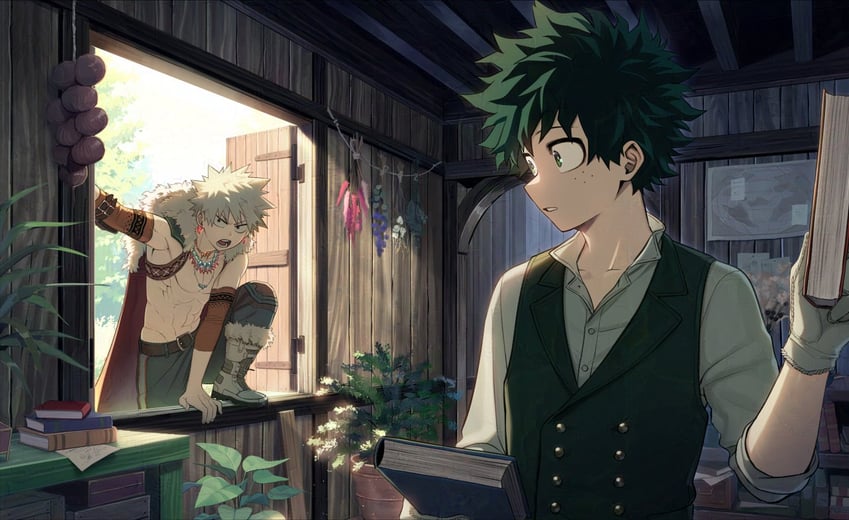 midoriya izuku and bakugou katsuki (boku no hero academia) drawn by freestyle18