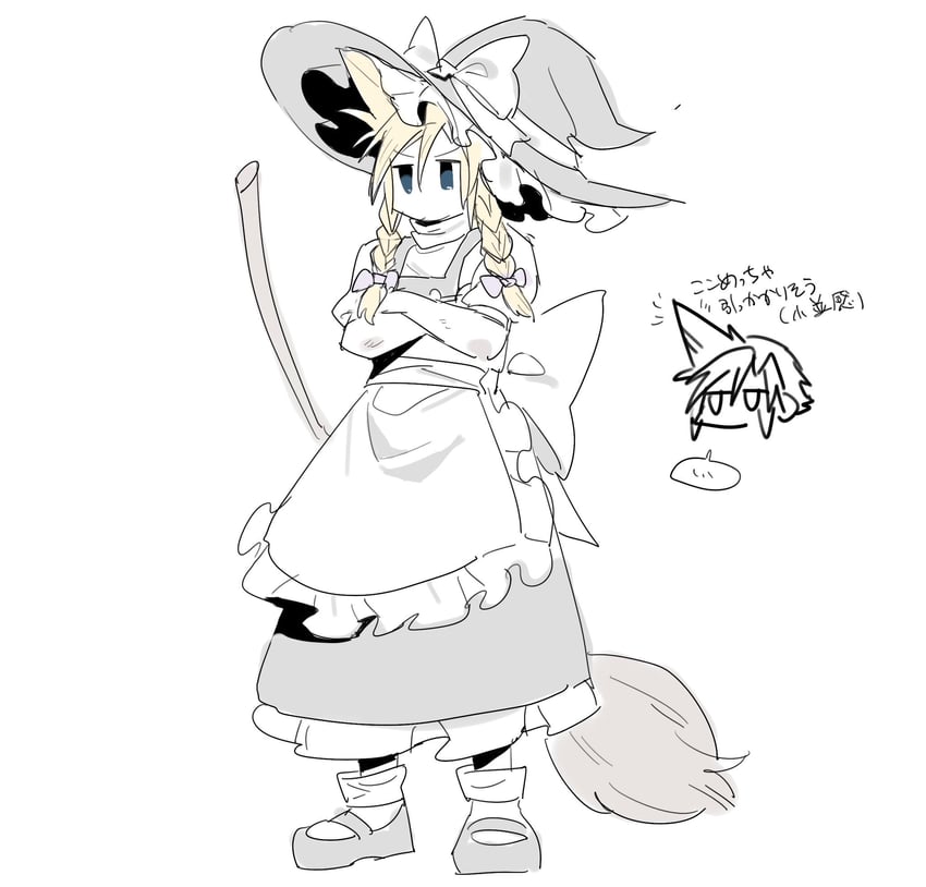 kirisame marisa and cloud strife (touhou and 2 more) drawn by hattouissenbaka