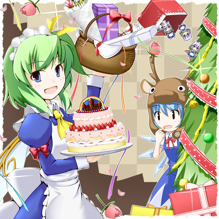 izayoi sakuya, cirno, and daiyousei (touhou) drawn by tsuyuki_(yukitgraph)