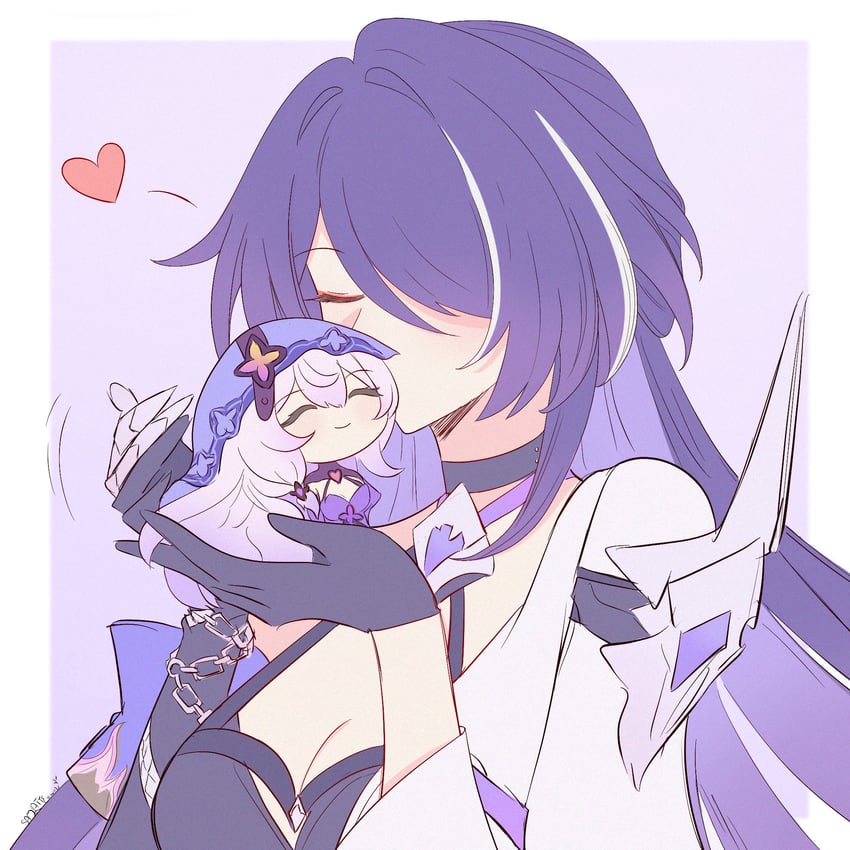 acheron and black swan (honkai and 1 more) drawn by samlatte