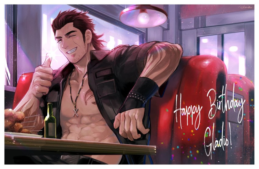 gladiolus amicitia (final fantasy and 1 more) drawn by kororo_magumagu