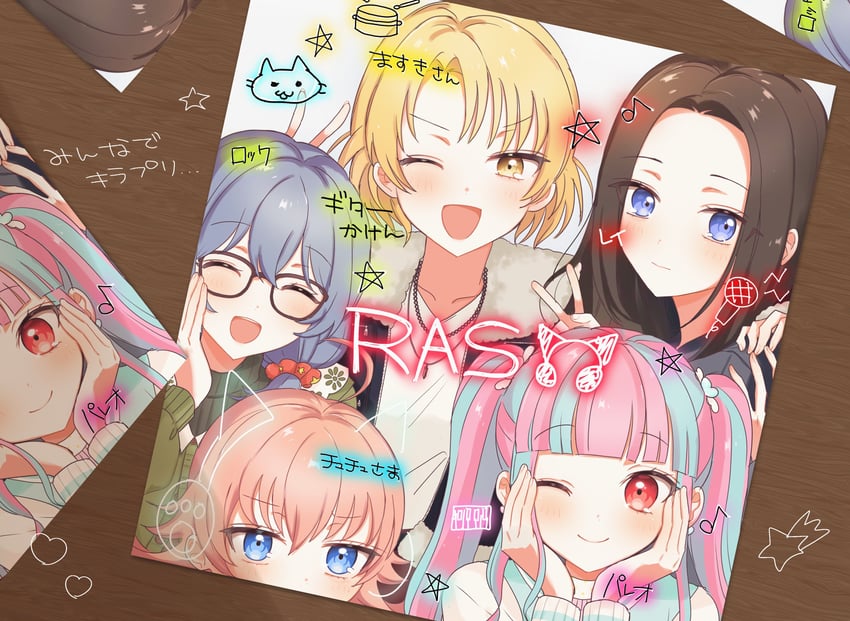 tamade chiyu, nyubara reona, wakana rei, asahi rokka, and sato masuki (bang dream!) drawn by iamkakunim