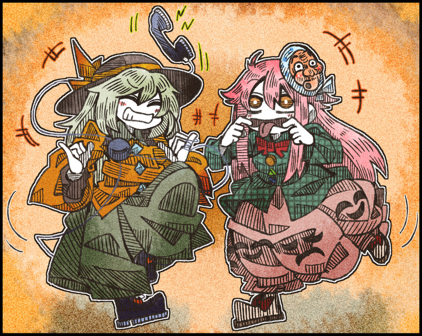 komeiji koishi and hata no kokoro (touhou) drawn by suenari_(peace)