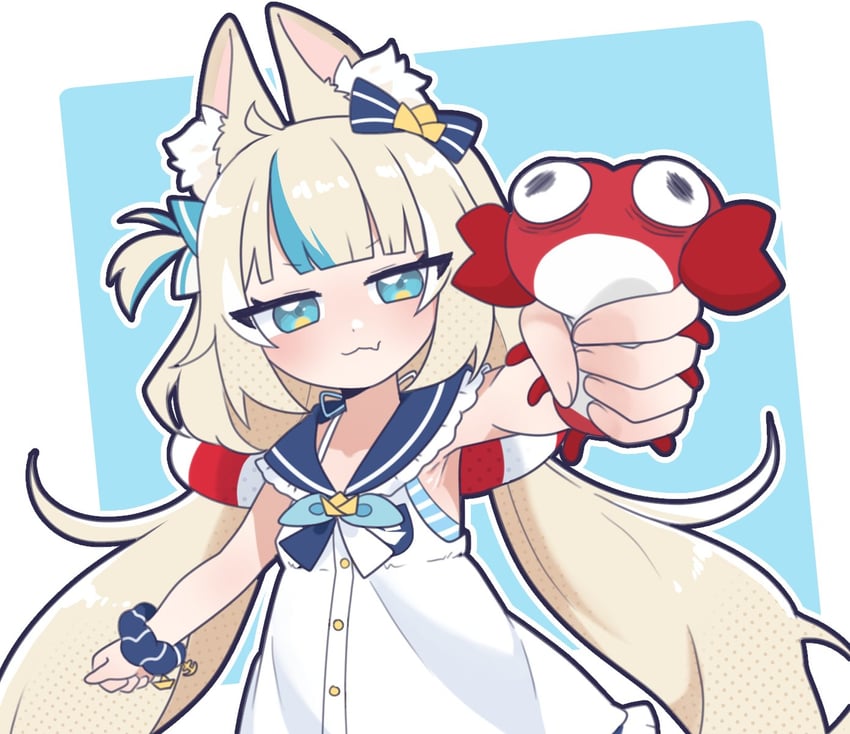 sameko saba and kaniki (indie virtual youtuber) drawn by korafuwa